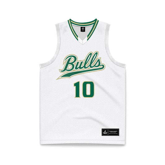 USF - NCAA Women's Basketball : Edyn Battle - White Basketball Jersey-0