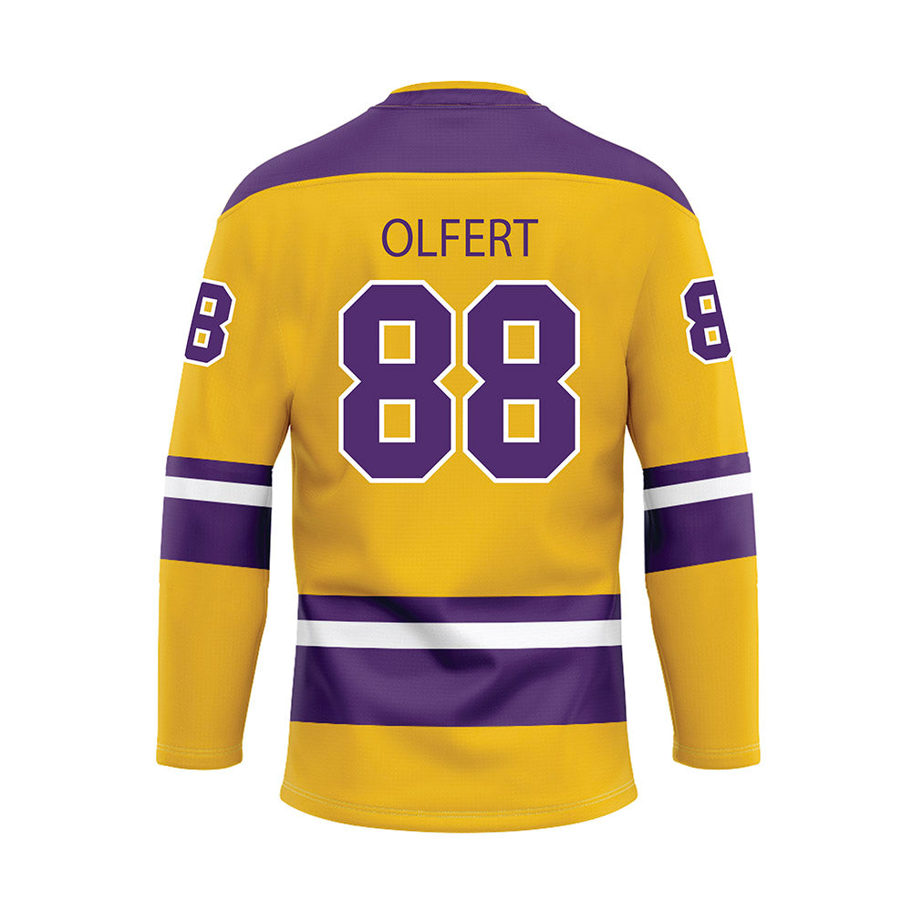 Minn. St. - NCAA Women's Ice Hockey : Katie Olfert - Yellow Hockey Jersey-1