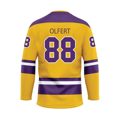 Minn. St. - NCAA Women's Ice Hockey : Katie Olfert - Yellow Hockey Jersey-1