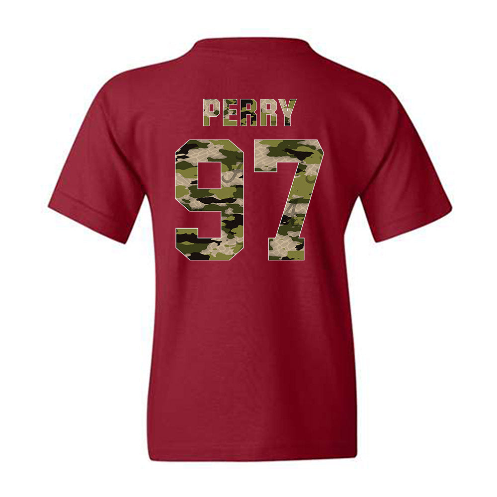 Alabama - NCAA Football : Khurtiss Perry - Tusk Camo Script A Youth T-Shirt-1