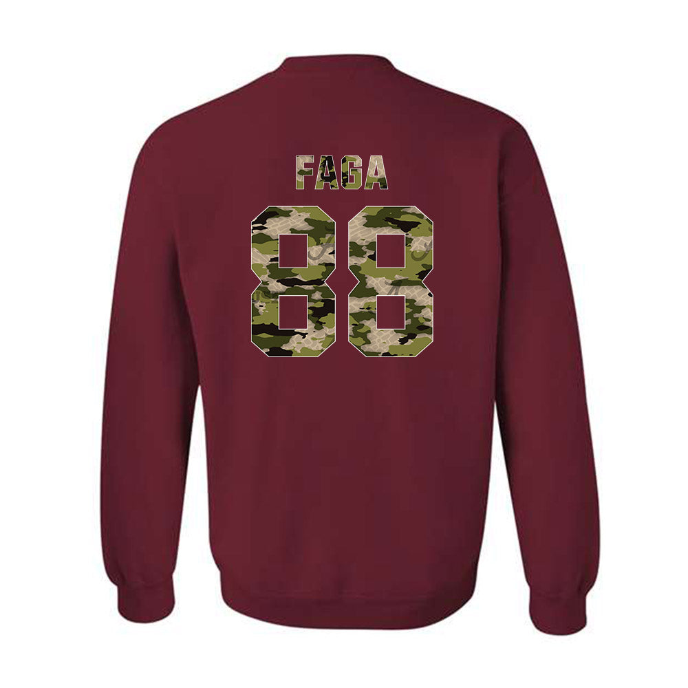 Alabama - NCAA Football : Isaia Faga - Tusk Camo Script A Crewneck Sweatshirt-1
