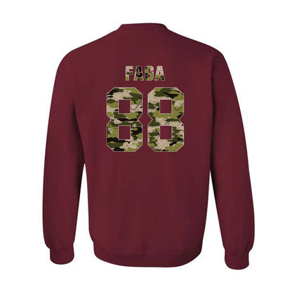 Alabama - NCAA Football : Isaia Faga - Tusk Camo Script A Crewneck Sweatshirt-1