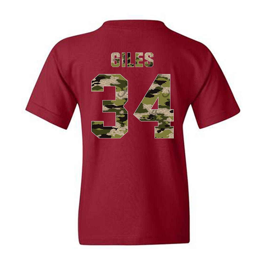 Alabama - NCAA Softball : Marlie Giles - Tusk Camo Script A Youth T-Shirt-1