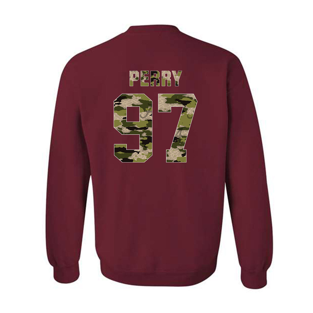 Alabama - NCAA Football : Khurtiss Perry - Tusk Camo Script A Crewneck Sweatshirt-1