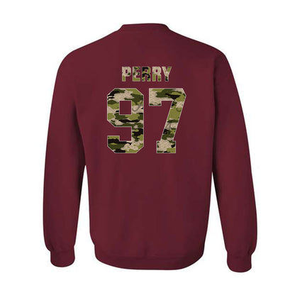 Alabama - NCAA Football : Khurtiss Perry - Tusk Camo Script A Crewneck Sweatshirt-1