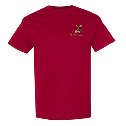 Alabama - NCAA Baseball : Caleb Barnett - Tusk Camo Script A T-Shirt-0