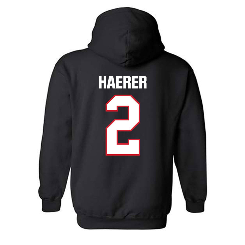 Minot State - NCAA Men's Basketball : Carson Haerer - Hooded Sweatshirt-1