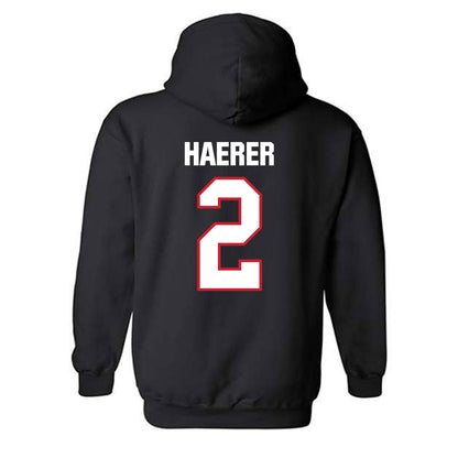 Minot State - NCAA Men's Basketball : Carson Haerer - Hooded Sweatshirt-1