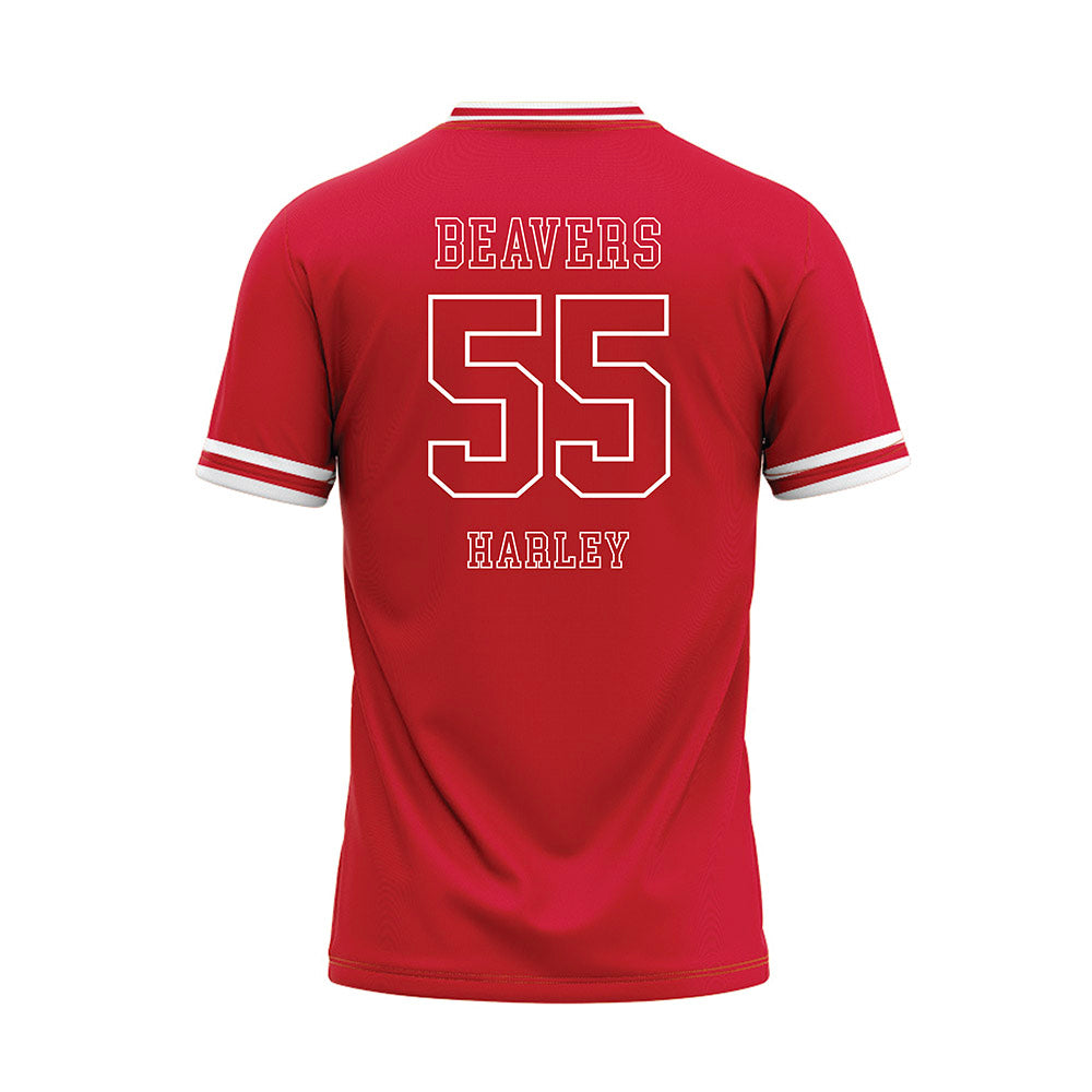 Minot State - NCAA Baseball : Jon Harley - Red Baseball Jersey-1