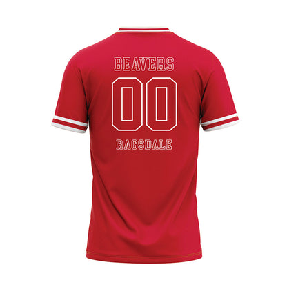 Minot State - NCAA Baseball : Austin Ragsdale - Red Baseball Jersey-1