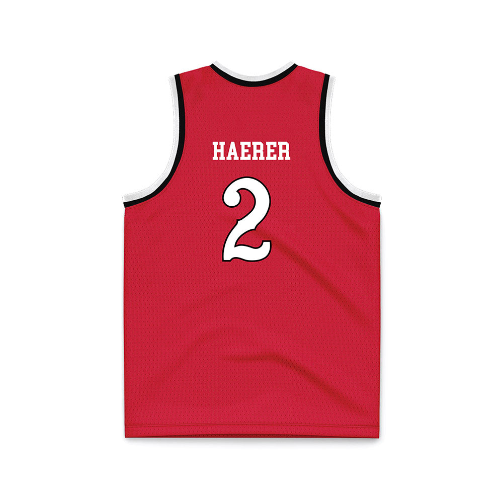 Minot State - NCAA Men's Basketball : Carson Haerer - Red Basketball Jersey-1