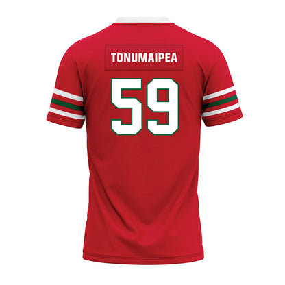 Minot State - NCAA Football : Mahonri Tonumaipea - Red Premium Football Jersey-1