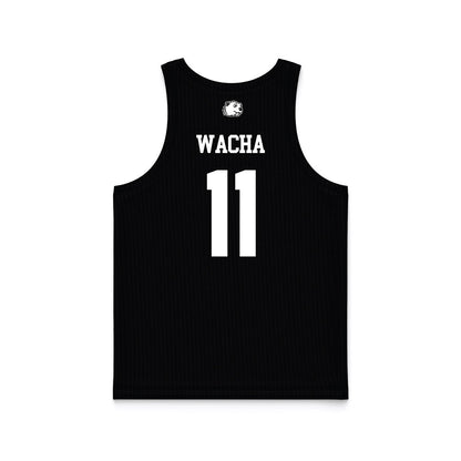 Minot State - NCAA Women's Basketball : Ashley Wacha - Black Basketball Jersey-1