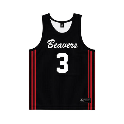 Minot State - NCAA Women's Basketball : Jessica Mogen - Black Basketball Jersey-0