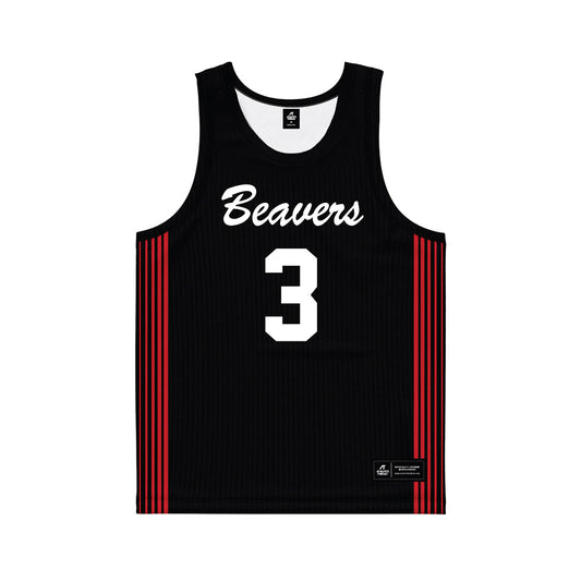 Minot State - NCAA Women's Basketball : Jessica Mogen - Black Basketball Jersey-0