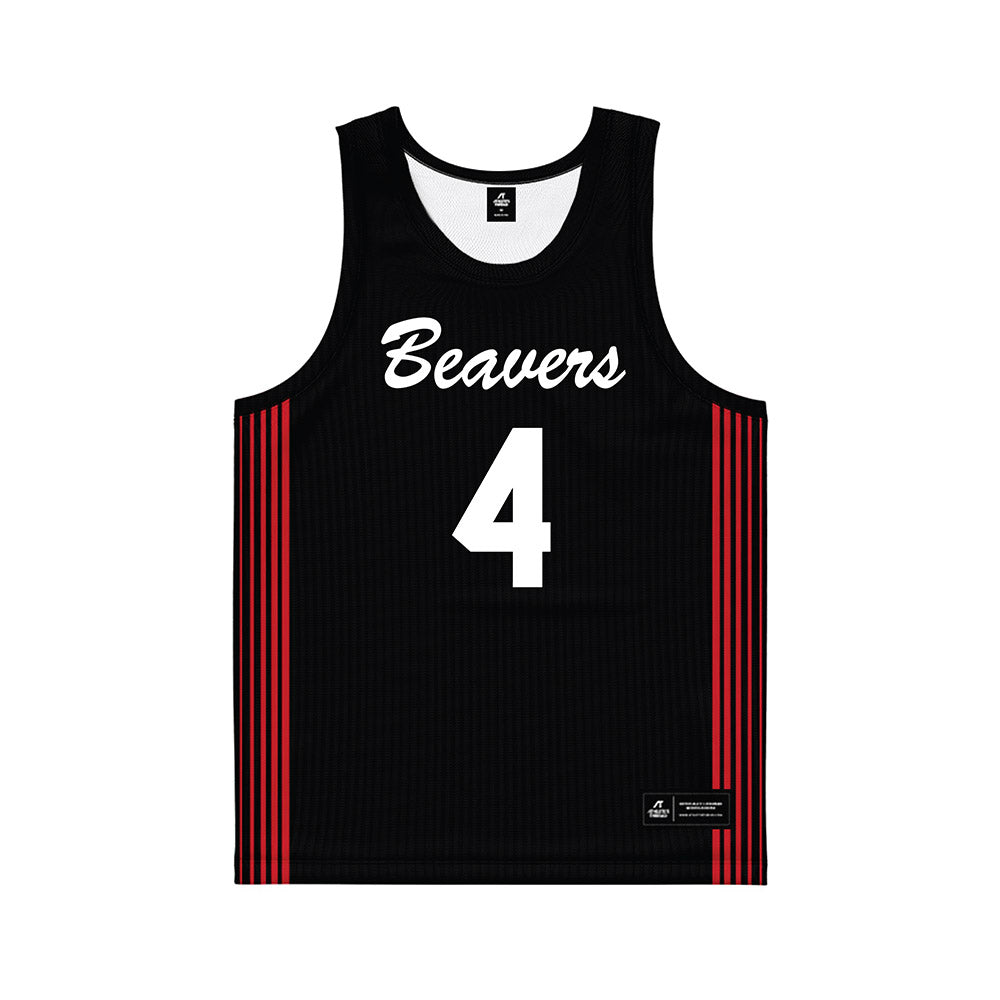 Minot State - NCAA Women's Basketball : Emma Jones - Black Basketball Jersey-0
