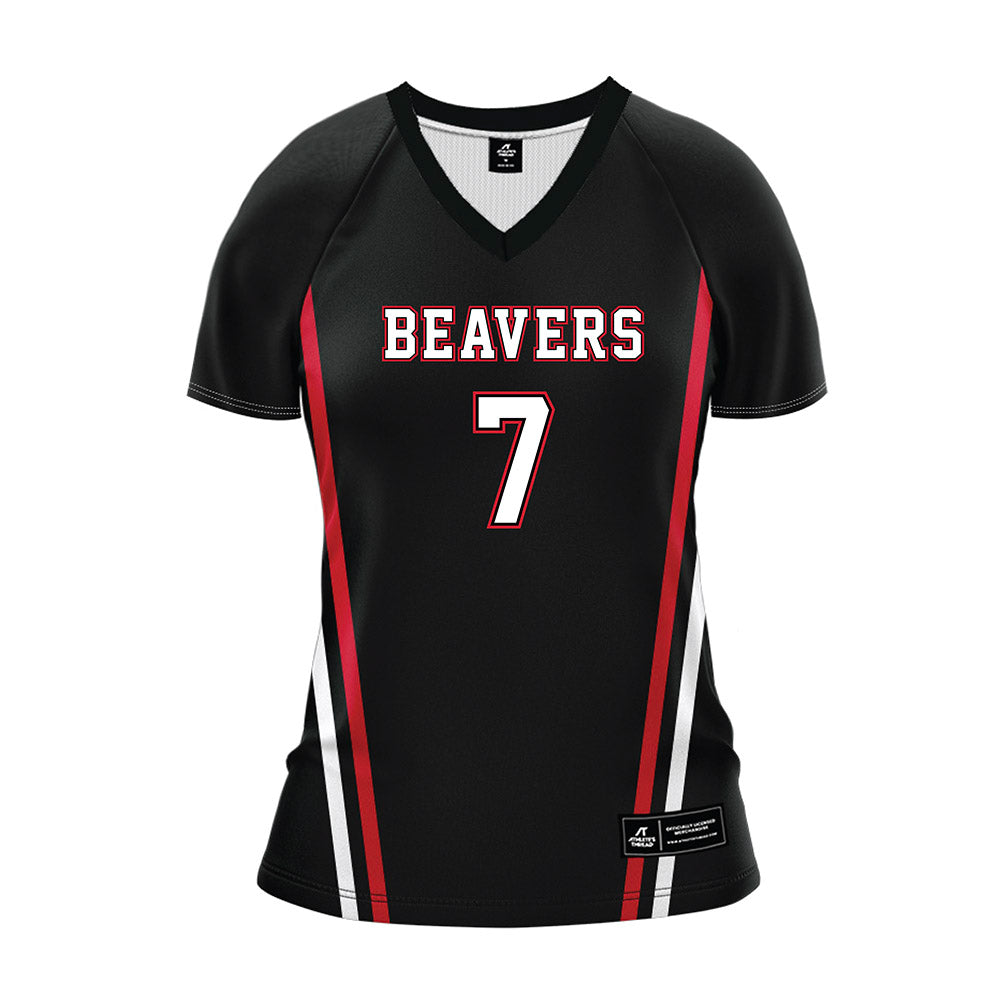 Minot State - NCAA Women's Volleyball : Emily Willis - Black Volleyball Jersey-0