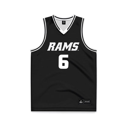 VCU - NCAA Men's Basketball : Terrence Hill Jr - Black Basketball Jersey-0