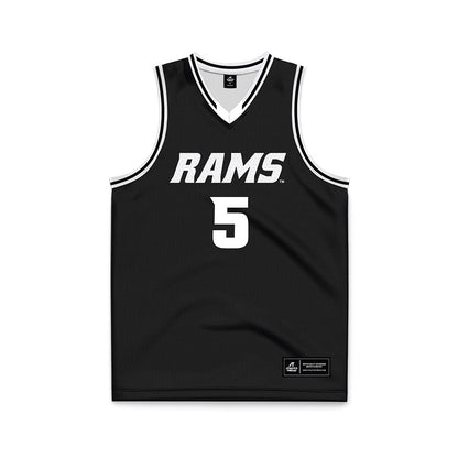 VCU - NCAA Men's Basketball : Barry Evans - Black Basketball Jersey-0