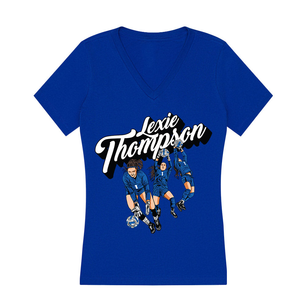 Buffalo - NCAA Women's Soccer : Lexie Thompson - Individual Caricature Women's V-Neck T-Shirt-0