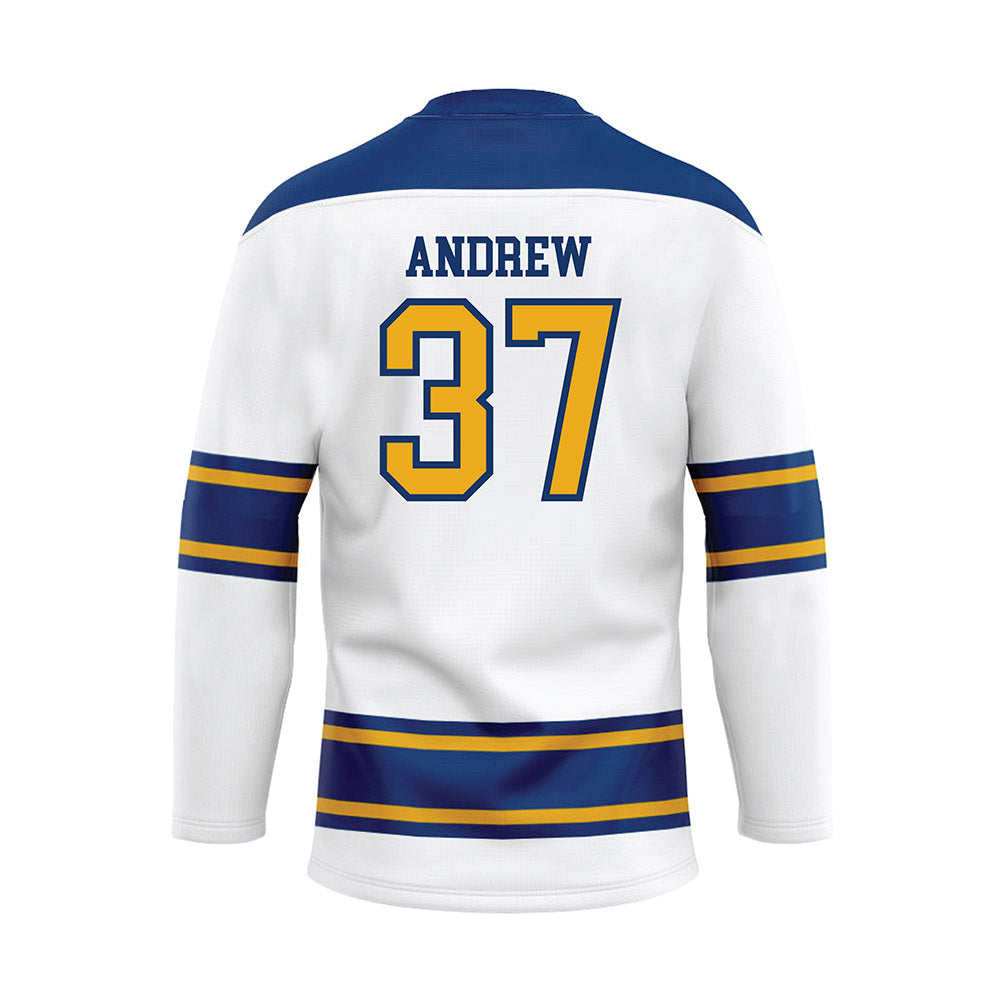 Canisius - NCAA Men's Ice Hockey : Hunter Andrew - White Hockey Jersey-1
