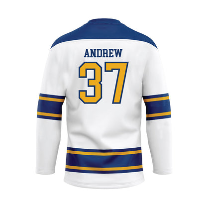 Canisius - NCAA Men's Ice Hockey : Hunter Andrew - White Hockey Jersey-1