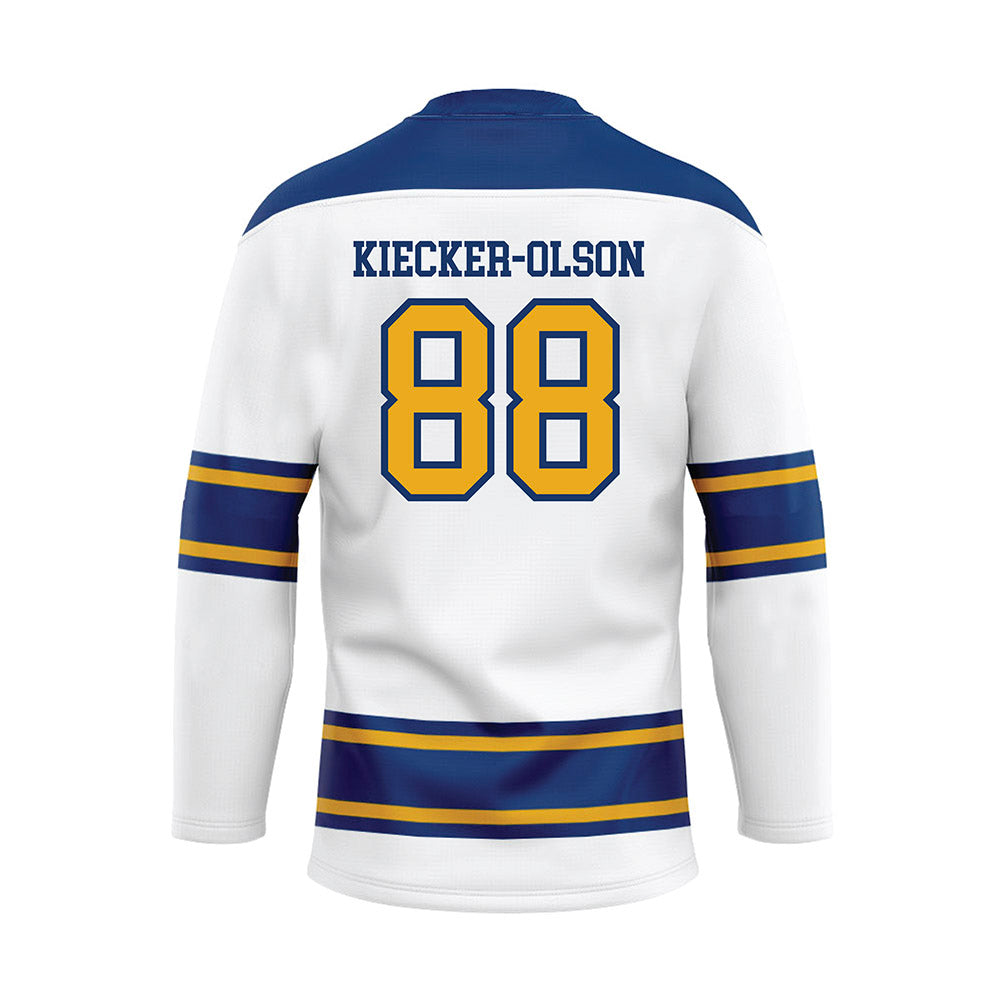 Canisius - NCAA Men's Ice Hockey : Killian Kiecker-Olson - White Hockey Jersey-1