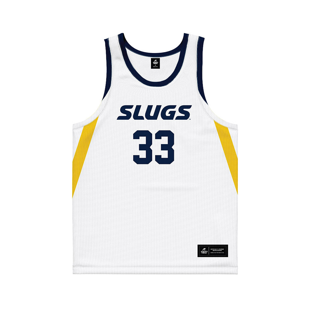 UCSC - NCAA Men's Basketball : Caden Breznikar - White Basketball Jersey-0