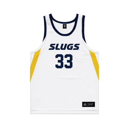UCSC - NCAA Men's Basketball : Caden Breznikar - White Basketball Jersey-0