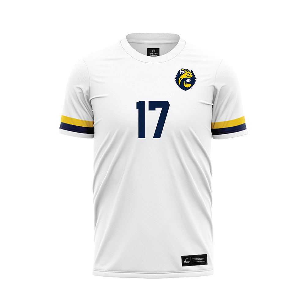 UCSC - NCAA Men's Soccer : Zander Crawford - White Soccer Jersey-0