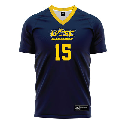 UCSC - NCAA Women's Soccer : Erin Freeman - Navy Soccer Jersey-0