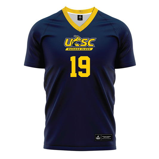 UCSC - NCAA Women's Soccer : Susan Contreras - Navy Soccer Jersey-0