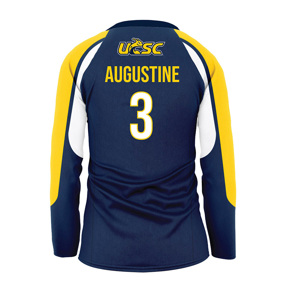 UCSC - NCAA Women's Volleyball : Michaela Augustine - Navy Soccer Jersey-1