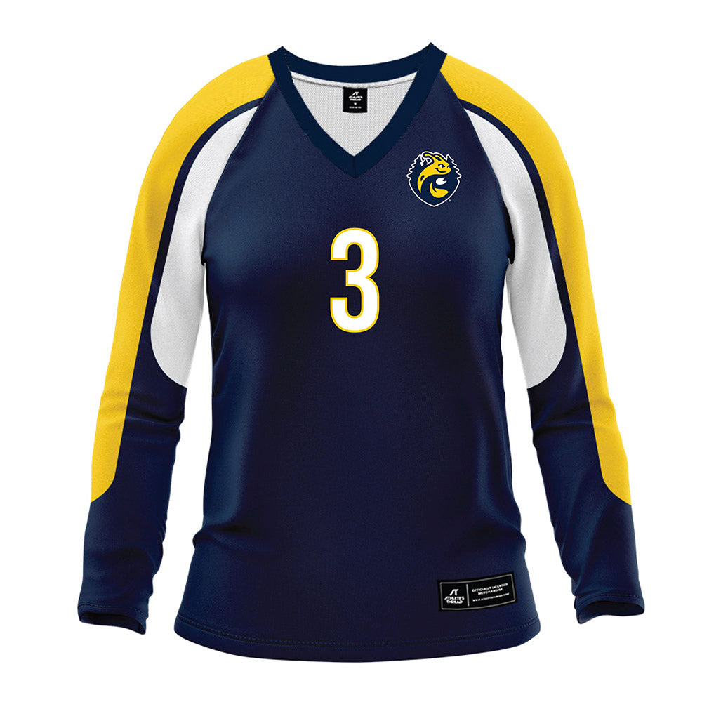 UCSC - NCAA Women's Volleyball : Michaela Augustine - Navy Soccer Jersey-0
