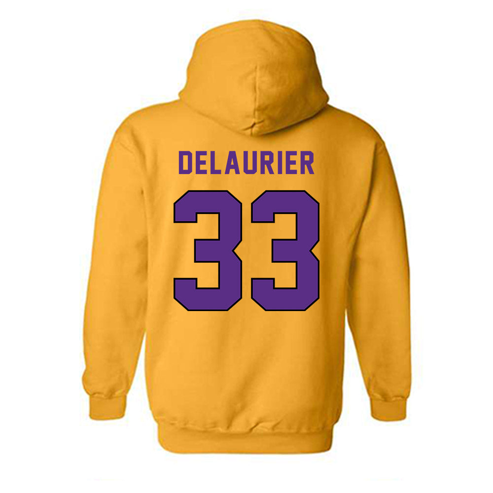 East Carolina - NCAA Men's Basketball : Eli DeLaurier - Classic Shersey Hooded Sweatshirt-1