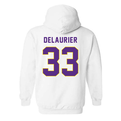 East Carolina - NCAA Men's Basketball : Eli DeLaurier - Classic Shersey Hooded Sweatshirt-1
