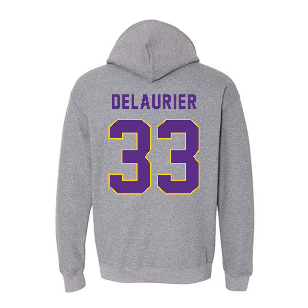 East Carolina - NCAA Men's Basketball : Eli DeLaurier - Classic Shersey Hooded Sweatshirt-1