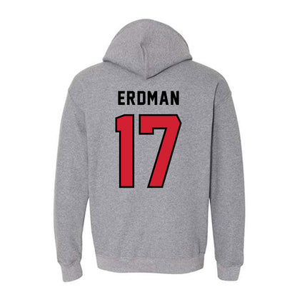 Northeastern - NCAA Men's Ice Hockey : Griffin Erdman - Classic Shersey Hooded Sweatshirt-1