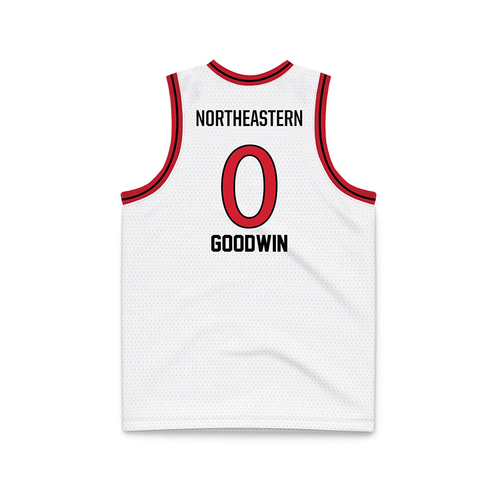 Northeastern - NCAA Men's Basketball : Josh Goodwin - White Basketball Jersey-1