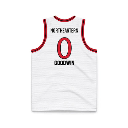 Northeastern - NCAA Men's Basketball : Josh Goodwin - White Basketball Jersey-1
