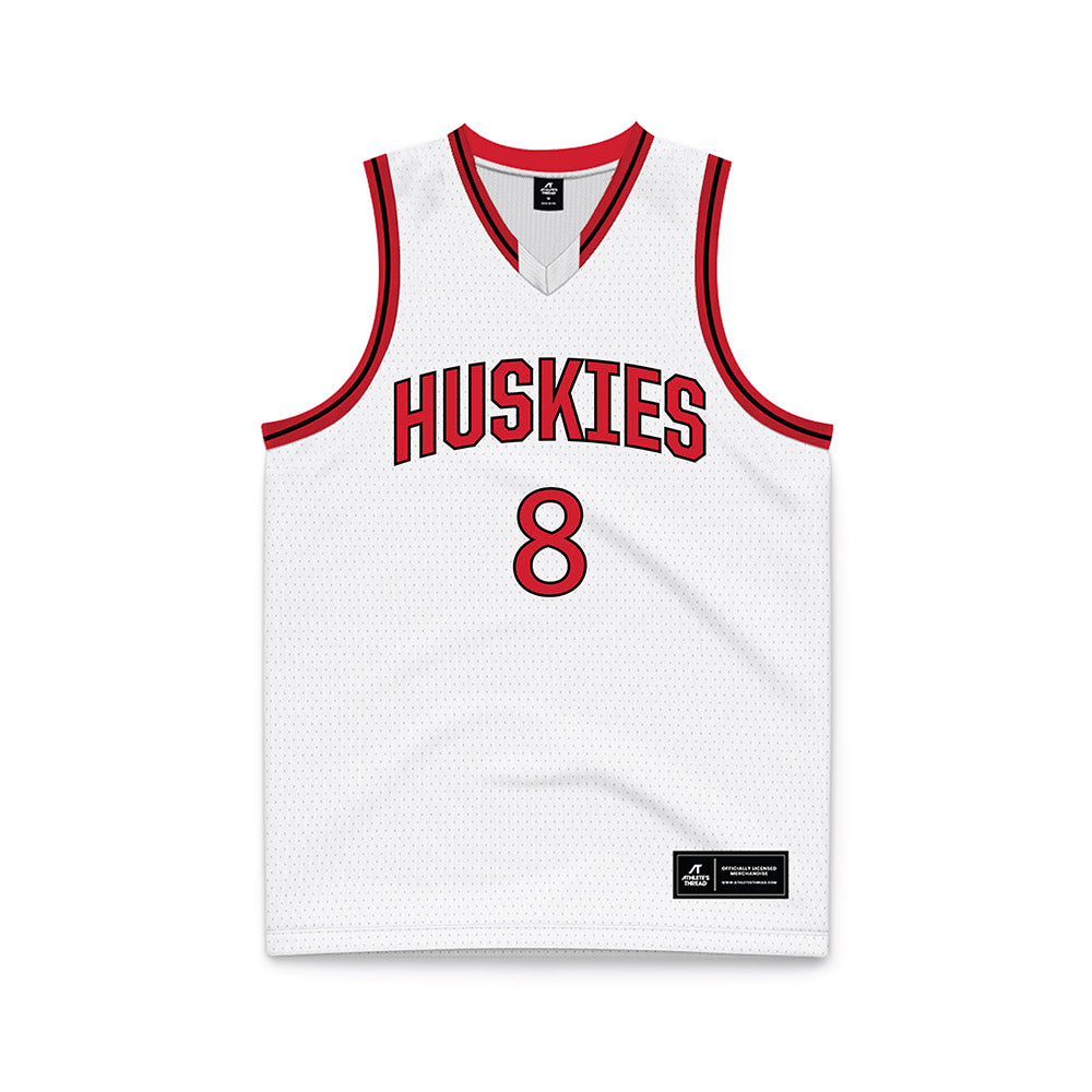 Northeastern - NCAA Men's Basketball : Dorian Grosber - White Basketball Jersey-0