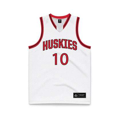 Northeastern - NCAA Men's Basketball : Miles Newton - White Basketball Jersey-0