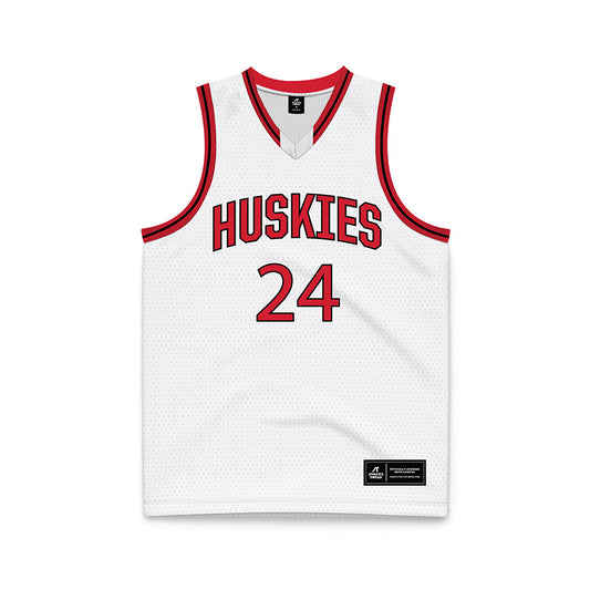 Northeastern - NCAA Men's Basketball : Sage Baptiste - White Basketball Jersey-0