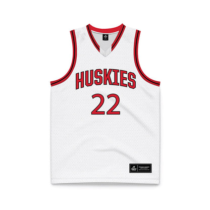 Northeastern - NCAA Men's Basketball : Haris Elezovic - White Basketball Jersey-0