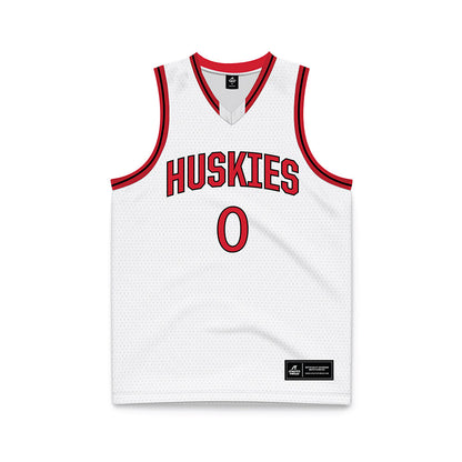 Northeastern - NCAA Men's Basketball : Josh Goodwin - White Basketball Jersey-0