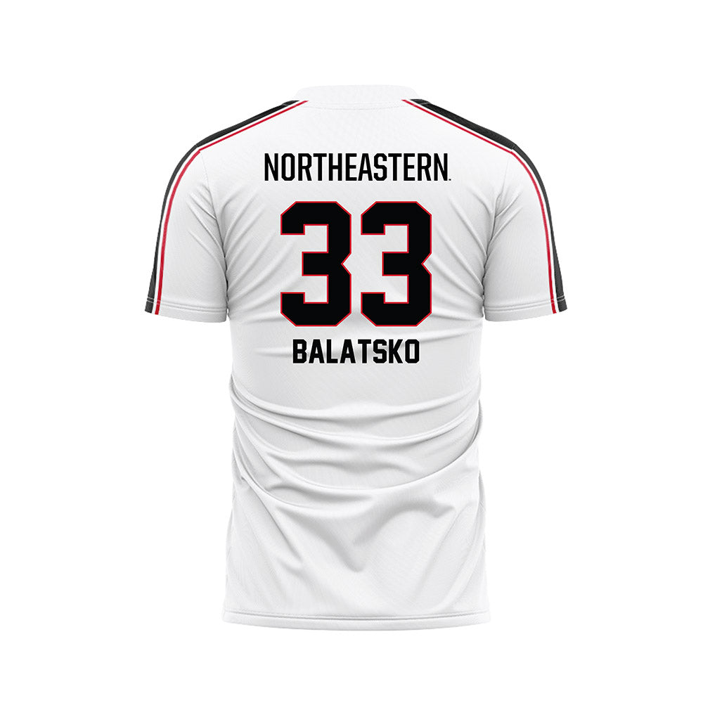 Northeastern - NCAA Men's Soccer : Sergey Balatsko - White Soccer Jersey-1