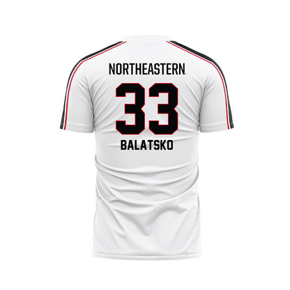 Northeastern - NCAA Men's Soccer : Sergey Balatsko - White Soccer Jersey-1