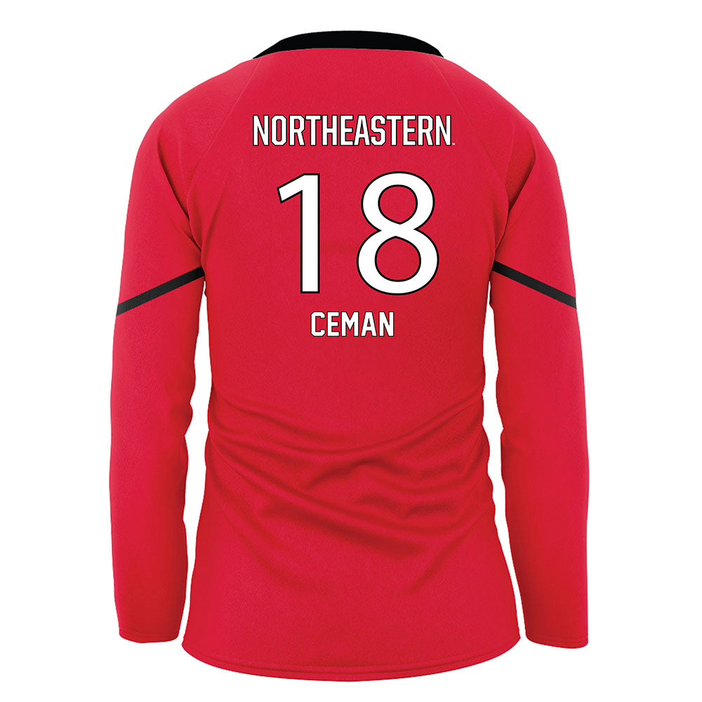 Northeastern - NCAA Women's Volleyball : Cayenne Ceman - Red Volleyball Jersey-1
