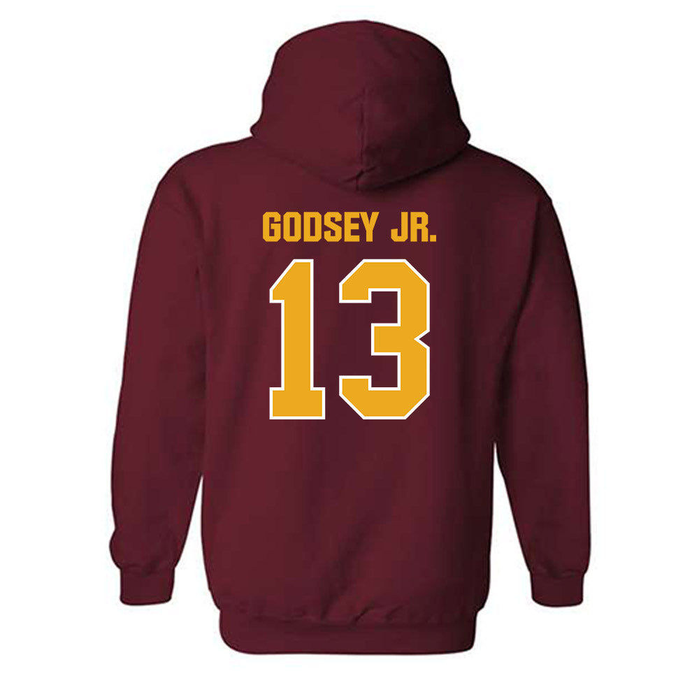 ULM - NCAA Football : David Godsey Jr. - Classic Shersey Hooded Sweatshirt-1