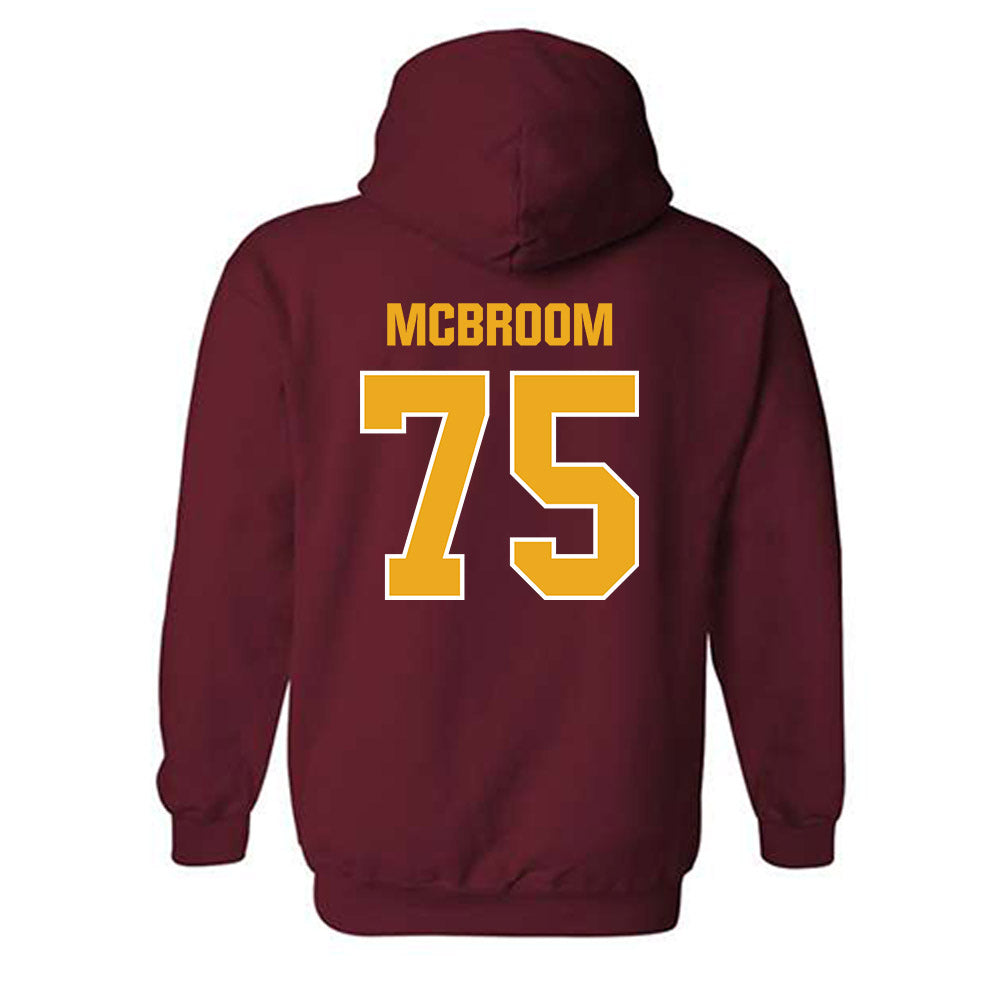 ULM - NCAA Football : Que McBroom - Classic Shersey Hooded Sweatshirt-1
